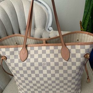 Authentic Louis Vuitton Neverfull MM Damier Azur Bag